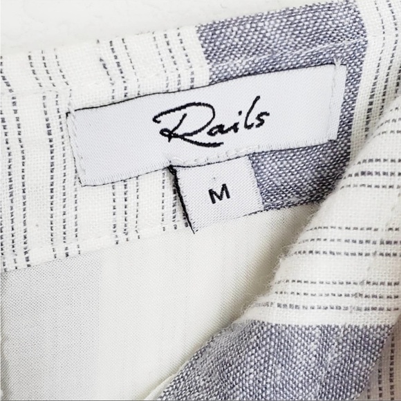 Rails Harper Striped Wide Leg Cropped Jumpsuit, Medium - Picture 4 of 5